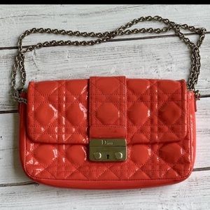 AUTHENTIC DIOR PINK LEATHER CLATCH